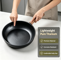 Set Peralatan Masak Titanium Murni Multi Ukuran Multi Jenis Panci Masak Rumah Tangga Wajan Penggorengan Wajan Datar Universal untuk Kompor Induksi Gas
