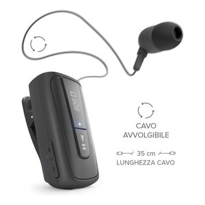 Auriculares con Micrófono Bluetooth MULTIPOINT Roller Clip Negro TEROLLCLIPBTK - Product Image 3