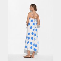 Robe maxi sans manches à pois multicolores pour femmes