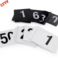 Numéro de Table Personnalisé 1-100 en Acrylique Blanc Durable et Imperméable, Panneau de Table PVC Noir Inversé, Carte de Numéro de Table de Mariage Série