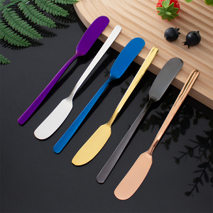 Commercio all'ingrosso della fabbrica torta di marmellata di Dessert crema di formaggio spalmatore di burro coltello argento oro acciaio inox burro coltello - Product Image 3