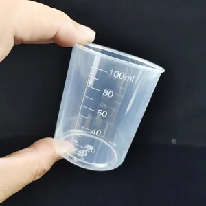 20ml 30ml 50ml 100ml Lab Equipment Plastic Measuring Beaker Cups Without Handle