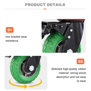 4''5''6''8 ''Hochleistungs-Lenkrad Gummi rolle Industrie wagen Rollen Voll gummi rad - Product Image 6