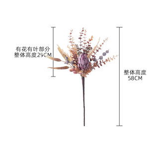 2025 nouveau faux <span class=keywords><strong>eucalyptus</strong></span> bouquet <span class=keywords><strong>fleur</strong></span> artificielle tige soie Protea Cynaroide <span class=keywords><strong>fleur</strong></span> pour la <span class=keywords><strong>d</strong></span>écoration <span class=keywords><strong>d</strong></span>'hôtel de bureau à domicile - Product Image 6