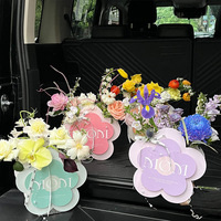 Portable oeillet Floral Bouquet Arrangement Boîte À Fleurs En Gros Sac En Papier Emballage Mamans Fête Des Mères Idée Cadeau Floral Touch