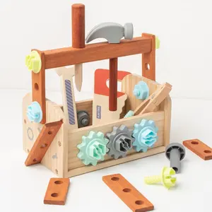 Juego de accesorios de alta calidad, juguete de construcción, Kit de herramientas de madera para niños, juguete de construcción con juguetes sensoriales