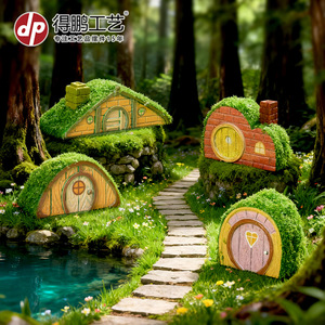 Casas de musgo en miniatura, adornos de jardín de resina, decoración de escritorio para interiores y exteriores, forma irregular, independientes - Product Image 2