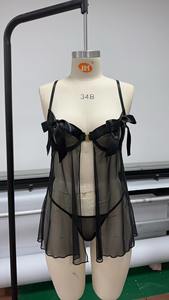 Sıcak satış rahat <span class=keywords><strong>Xxxl</strong></span> artı boyutu kadın seksi iç çamaşırı lüks oyma dantel pijama seksi bayanlar saten elbise kıyafeti - Product Image 5