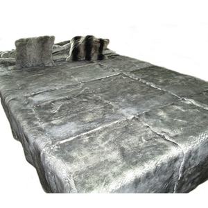 Manta de piel de conejo Xingji Rex, alfombra teñida de piel Real de dos tonos, 150X180cm, textil para el hogar, China, ligera, 3kg - Product Image 2