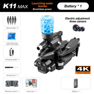 K11 MAX Bürstenloser 4K/6K/8K Kamera-Drohne mit <span class=keywords><strong>3</strong></span> Objektiven, Optischem Fluss, Faltbarem Design, Wasserstrahl-Funktion und Quadcopter-Spielzeug - Product Image 2