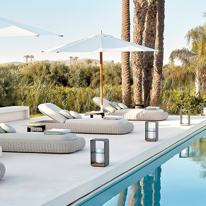 <span class=keywords><strong>Lettini</strong></span> Prendisole per Piscina, Sdraio in Rattan per Esterni, Arredamento da Giardino con Ombrellone - Product Image 6