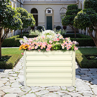 Jardinière surélevée de style campagnard en acier galvanisé, carrée, pour l'extérieur, écologique, pour légumes et fleurs, usage domestique