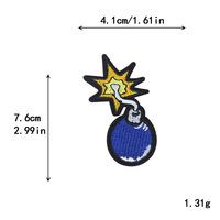 Parche de poliéster bordado con diseño de dibujos animados, sistema de sonido, mariquita, dulce, patchwork, tela, diseño personalizado para ropa, bolsos y sombreros