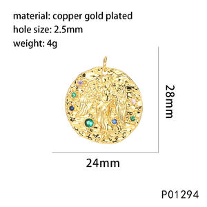 Collar con Colgante de Cobre con Cadena de Bambú y Microincrustaciones de Circonio en Relieve 3D, con Certificado IGI, Elemento de Carta del Tarot de Constelación - Product Image 6