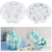 Moule en silicone pour boîte de rangement multicouche en résine DIY, motif fleur à huit pétales, pour pot de rangement