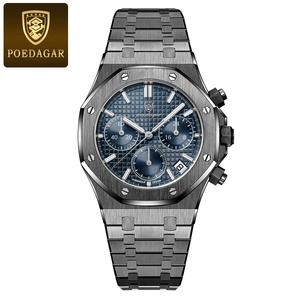 Montre homme POEDAGAR 9 2024, nouvelle marque, or rose, acier inoxydable, étanche, sport, lumineuse, quartz, personnalisable avec logo. - Product Image 4