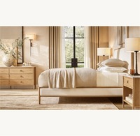Mobilier de chambre à coucher au design moderne de style nordique Ensemble de lit de luxe Mobilier Lit moderne lit à double panneau en tissu