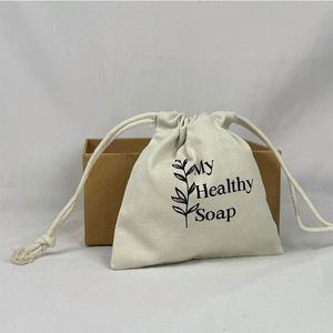Portable Packing Dust <b>Bag</b> With <b>Drawstring</b> Custom Logo Printed Recyclable Cotton Canvas <b>Drawstring</b> <b>Bag</b> - Product Image 4
