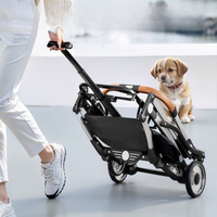 Poussette de transport portable en aluminium pour chiens et chats, chariot pliable détachable pour voyages en voiture et utilisation en extérieur