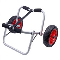 Chariot de kayak en aluminium pliable, chariot de SUP, porte-canot avec pneus solides pour le transport sur la plage