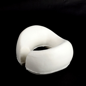 Almohada de espuma viscoelástica en forma de U para viajes, soporte para el cuello, conducción, avión, oficina, siesta, diseño cómodo de rebote lento, color sólido - Product Image 1