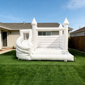 Kids White Moon Inflatable Moonwalk Water <strong>Jumper</strong> Bouncer Bouncy Castle Jumping Commercial Bounce House Party Rentals - Product Image 1