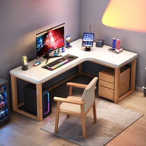 Có Thể Điều Chỉnh Rắn Gỗ L-Hình Góc Bàn Máy Tính Máy Tính Để Bàn Bảng Cho Phòng Ngủ & Nhà Cho E-Thể Thao - Product Image 2