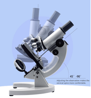 Microscope for Primary and Secondary School Students for Teaching, Magnification 1600x, with Objectives 4x/10x/40x
