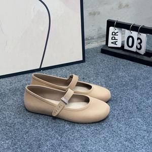 Factory wholesale popular classic soft velvet PVC-lined simple <b>flat</b>-top round-head one-piece stylish trendy women's <b>flat</b> shoes - Product Image 2
