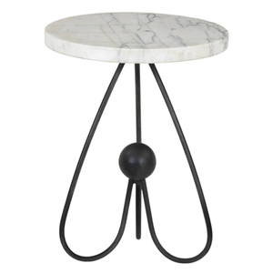 Mesa auxiliar Clove hecha de aluminio fundido con acabado martillado en color bronce, una base única con forma de tres patas en espiral unidas. - Product Image 6