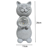 Niedliche Katzen-Gartenfigur mit Solar-Glaskugel, Dekoration für Draußen, ein Liebevolles Geschenk für Katzenliebhaber und Gartenerntäucher
