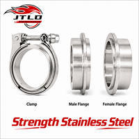 JTLD 2,5 "Zoll 63mm 304 Edelstahl-Schnellverschluss-V-Band klemmen (2 Flansche und 1 Klemme)