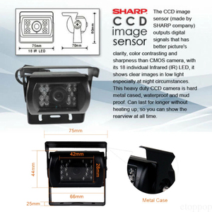 Iposter Car Rear View Kit 5 "Monitor + 18 LED IR đảo ngược sao lưu máy ảnh 12-24V xe tải RV - Product Image 4