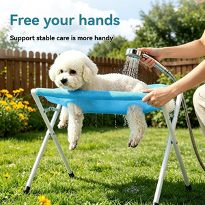 Soporte Plegable Ecológico <span class=keywords><strong>para</strong></span> Bañar Mascotas con Malla de 8 Agujeros <span class=keywords><strong>para</strong></span> <span class=keywords><strong>Perros</strong></span> y Gatos, Ayuda <span class=keywords><strong>para</strong></span> el Corte de Uñas y Aseo, Soporte Estable Antideslizante <span class=keywords><strong>para</strong></span> Baño - Product Image 1