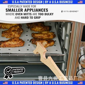 Outil de déplacement de grille de four en bois de hêtre Infraovens, à long manche, isolant thermiquement, accessoire de cuisson pour cuisine - Product Image 3