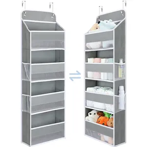 Over Door Toy Organizer 4 Layers Hanging Toy Storage Pockets Mesh Baby Stuffed Animals Plush Toys Storage Bag