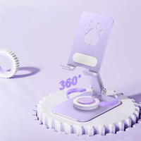 Support de téléphone portable AI-MICH multi-angle, réglable en hauteur, rotatif à 360 degrés, léger, flexible, avec coussinet en silicone pour bureau