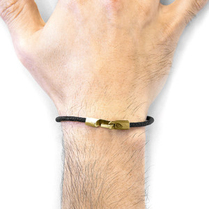 Bracelet Raven Black Talbot en or jaune 9 carats et cuir de raie - Product Image 1