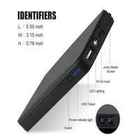 Démarreur portable pour voiture et moto, batterie externe 8000 mAh avec courant de démarrage de 300 A et courant de crête de 600 A