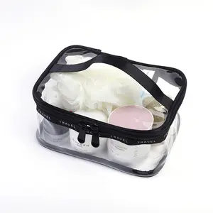 Facile da Lavare Pulito Logo Personalizzato Borsa Da Viaggio Cosmetici Trasparente Sacchetto Cosmetico del PVC