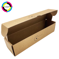 Vente flash - Boîte longue en carton ondulé en papier kraft écologique fabriqué à partir de matériaux recyclés |   Emballage robuste imprimé avec logo personnalisé, aseptique