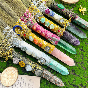 Cristallo curativo 1 pezzo di cristallo di ametista di quarzo rosa naturale cristallo magico con montante di cristallo regalo di energia <span class=keywords><strong>della</strong></span> <span class=keywords><strong>scopa</strong></span> <span class=keywords><strong>della</strong></span> <span class=keywords><strong>strega</strong></span> - Product Image 6