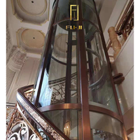 Ascenseur panoramique en verre pour la maison, fonctionnement silencieux, taille personnalisée pour villa, duplex, usage intérieur
