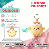Porte-clés personnalisé en peluche de coton, motif dessert mignon (rouleau de cannelle, pudding, pain), jouet en peluche moelleux, breloque de sac, cadeau, 10 cm, doux