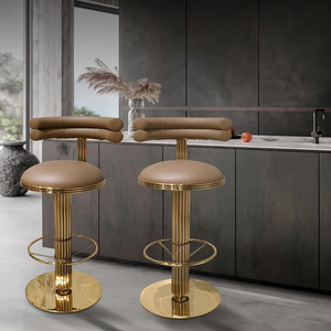 Moderno Mostrador de altura sillas de <span class=keywords><strong>bar</strong></span> muebles desayuno silla alta para <span class=keywords><strong>Bar</strong></span> Mesa hogar lujo cocina cuero giratorio Taburetes - Product Image 4