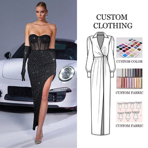 D & M nouvelle haute qualité Design strass robes de soirée 2025 manches couverture décorer Sexy <span class=keywords><strong>robe</strong></span> anniversaire luxe <span class=keywords><strong>robe</strong></span> de soirée - Product Image 1