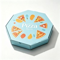 Boîte à pizza hexagonale en carton ondulé recyclé sur mesure en gros, emballage alimentaire écologique pour les restaurants à emporter