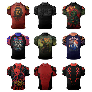 <strong>Custom</strong> Your Own <strong>Designs</strong> Brazilian Jiu-Jitsu Men's <strong>Compression</strong> Rash Guard Fitness <strong>Shirt</strong> UPF50 Breathable Short Sleeve - Product Image 2