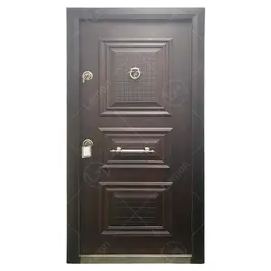 Puertas de seguridad de acero para exteriores, puertas blindadas de madera maciza, color negro de lujo, estilo italiano, gran oferta