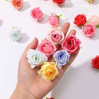 Kepala Bunga Mawar Sutra Mini 4CM, Kuncup Palsu Realistis untuk Dekorasi Pernikahan DIY, Aksesoris Rambut, Pembungkus Kado